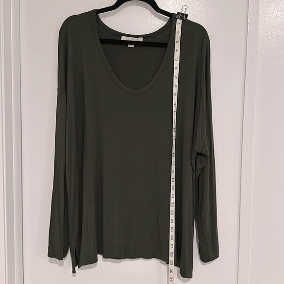 LOFT 20/22 Plus Dark Green Long Sleeve Blouse - Picture 3 of 7